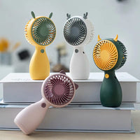 Mini Cartoon Handheld Fan – USB Rechargeable & Portable